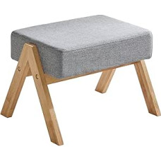 YMYNY HBD022B Kojinė, maža pėdkelnė, keičiama batų taburetė, pagalbinė pėdkelnė, A tipo šiuolaikinė tvirta medinė pėdkelnė kojoms pailsinti, skirta svetainei, miegamajam, 40 x 28 x 30 cm, blyškiai mėlyna