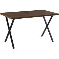 CLIPOP medinis valgomojo stalas, virtuvės stalas 4 asmenims, 120/140 cm valgomojo stalas, stačiakampis valgomojo stalas su metalinėmis kojomis, skirtas valgomajam, virtuvei (rudas, 80 x 120 cm)