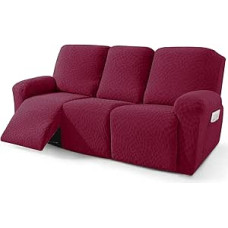 ZNSAYOTX Sofos užvalkalai saulės gulto, madingi sofos užvalkalai su kišenėmis abiejose pusėse, 2024 minkštas patvarus žakardinis audinys, draugiškas gyvūnams, skirtas tingiems berniukams, vyno raudona, 5 vnt.