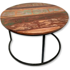 DARO DEKO medinis kavos staliukas apvalus rudas skersmuo 60 x 42 cm sofos staliukas Vintage sofos staliukas