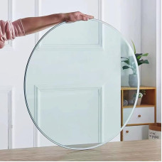 V3VOGUE Stalo viršus Oro sąlygoms atsparus apvalus grūdinto stiklo valgomojo stalas Apvalus stiklo stalas Skaidrus juodai rudas apvalus lauko valgomojo stalas Lengvai valomas apsauginio stiklo stalas Stiklo viršaus atsarginė dalis