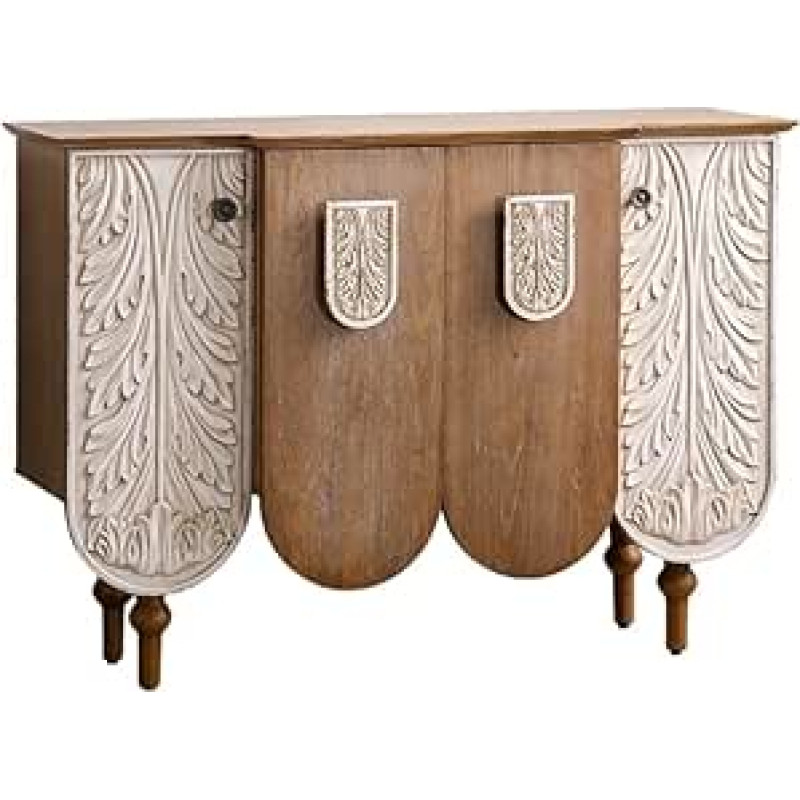 Konsolentisch, Sideboard aus Massivholz, handgeschnitzter Vintage-Aufbewahrungsschrank for das Wohnzimmer Flurtisch