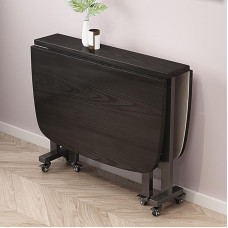 Ausziehbarer klappbarer Esstisch aus Holz mit Schmetterlingsblatt und Rollen, perfekt für kleine Räume, kompaktes Design, platzsparende Möbel für Esszimmer oder Küche