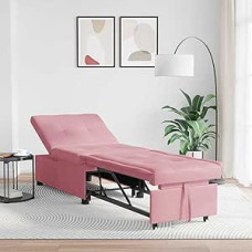 Gecheer Sofa lova 3-in-1 išskleidžiamas dizainas Rožinis veliūras Svečių sofa grindų čiužinys Kėdė svečių kambariui Namų biuras Butai 42008598
