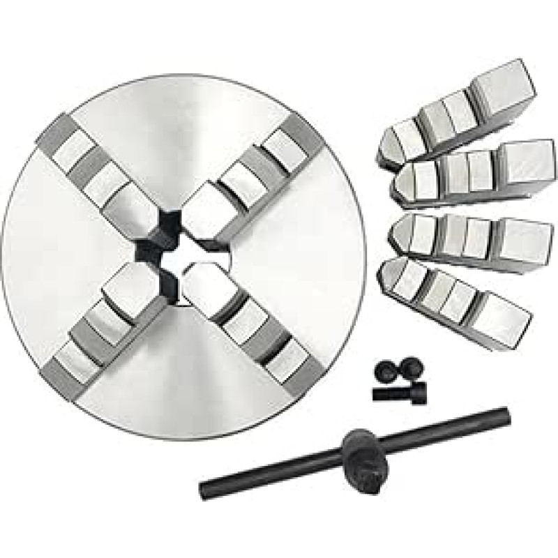 38 mm suklio skylė WM210 tekinimo staklės 125 mm skersmens 3 ir 4 žandikaulių savaime susikertančių jungčių griebtuvas (4 žandikauliai)