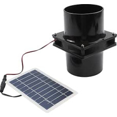 12 V 10 W Solar-Abluftventilator-Set mit rundem K, Lüftungsventilator für Wohnmobil, Gewächshaus, Dachboden und Boot, angetrieben durch Solarenergie (schwarz)