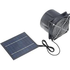 Alomejor Solarbetriebener, Effizienter Abluftventilator für Dachbodenschuppen, 5-W-Solarpanel-betriebener Ventilator für den Luftaustausch Im Innenbereich, für Hundehütte, Hühnerstall,