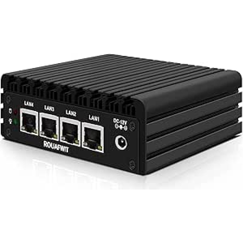 Mikro ugniasienės įrenginys, mini kompiuteris be ventiliatoriaus J3710 4C/4T, 4X 2,5 GbE i226-V LAN, AES-NI, DDR3, 8 GB SSD, 128 GB maršrutizatorius Tinklo saugumas USB 3.0/Type-C/2HD/Wi-Fi, dvigubas ekranas
