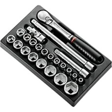 Facom MOD. sl161-36 23 dalių modulinis metrinis 6 taškų lizdų rinkinys, daugiafunkcinis, 23 dalių rinkinys, 1/2