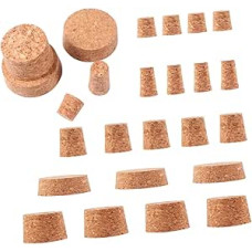 TEHAUX 30 Stück Teiliges Korkstopfen aus Natürlichem Kork Luftdichter Flaschenverschluss für Wein Bier Sojasauce und Essig Vielseitige Flaschenabdichtung für Zuhause und