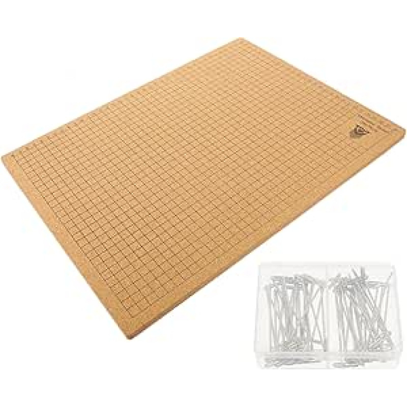 Homoyoyo Makramee Brett Aus Kork 12x16 Zoll Mit T-förmigen Nadeln Leichtes Selbstgemacht Zubehör Für Gewebte Armbänder Knoten Bastelprojekte Anfänger Geeignet