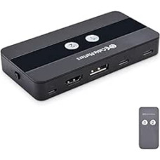 Cable Matters Dual 4K 60Hz USB C KVM Switch 2 Monitors/KVM Switch Displayport, HDMI & 4x USB 3.0 - Remote Control Thunderbolt 4 USB4 Compatible for MacBook Pro/XPS Host Charging Not Supported