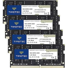 Timetec 64GB Kit (4x16GB) DDR4 2400MHz PC4-19200 Non-ECC Unbuffered 1.2V CL17 2Rx8 Dual Rank 260 Pin SODIMM Laptop Notebook PC Computer Memory RAM Module Upgrade (64GB KIT (4x16GB) ))