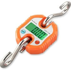 Kranwaage, Kranwaage 100/150/300/500 kg Kranwaage Hochleistungs-Hängehakenwaage Edelstahlwaage mit LCD-Hintergrundbeleuchtung(150kg-Oranžinė)