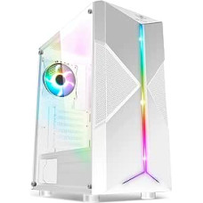 Spirit of Gamer - Clone III | PC Case White RGB | Compatible ATX/mATX/ITX | Empty Gaming Tower with Tempered Glass Side Panel | 2 PC Fans 120 mm, Including 1 ARGB
