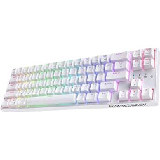LTC NB681 Nimbleback Mechanical Keyboard, 65% Layout, RGB Backlight, Hot Swappable Brown Switch and Stand-Alone Arrow/Control Keys, White