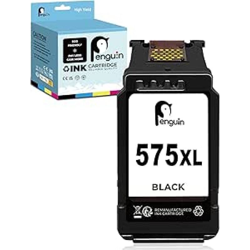 Penguin 575XL spausdintuvo kasetės, skirtos Canon PG-575 XL spausdintuvui TS3550i TS3551i TS3750i TS3752i TR4750i TR4751i TR4755i TR4756i (1 juodos spalvos)