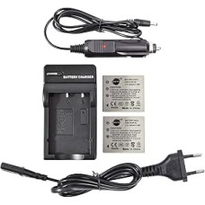 DSTE® (2 pakuotės) atsarginė baterija ir DC29E kelioninis įkroviklis, suderinami su Fujifilm NP-40 FinePix F460 F470 F480 F610 F650 F402 F403 F420 F455 F700 F710 F810 F811 J50 V10 Z1 Z2 Z3 Z5fd