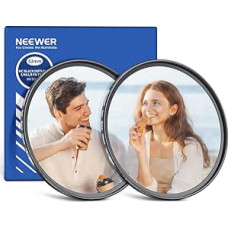 NEEWER 62 mm 1/4 ir 1/8 juodo difuzinio filtro fotoaparato objektyvo filtras, 2 filtrų rinkinys, kino efekto daugiasluoksnis stiklas, laikymo dėklas, valymo šluostė, skirtas svajingai, miglotai portretų fotografijai, vaizdo įrašams