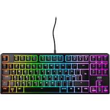 CHERRY XTRFY K4V2 TKL laidinė žaidimų klaviatūra be skaičių klaviatūros, Pan Nordic išdėstymas (QWERTY), RGB apšvietimas, mechaniniai MX2A RED jungikliai, juoda