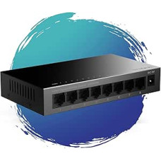 Metalinis STRONG SW8000M | 8 prievadų gigabitinis stalinis komutatorius | Montuojamas ant stalo ir sienos | Idealiai tinka greitam LAN ryšiui | Optimizuoja duomenų srautą | Be ventiliatoriaus | Tinklo išplėtimas | Juoda