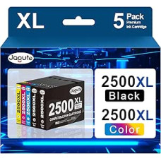 Jagute pakaitalas Canon PGI-2500XL PGI2500XL 2500XL spausdintuvo kasetėms Canon Maxify MB5050 MB5150 MB5155 MB5350 MB5450 MB5455 iB4050 iB4150 (5 pakuotės, 2 juodos, 1 žydros, 1 purpurinės, 1 geltonos)