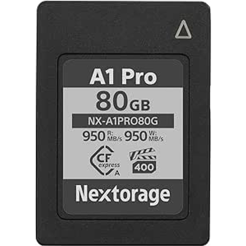 Nextorage Japonijos gamintojas CFexpress A tipo 80GB VPG400 Skaitymo maksimumas 950MB/s Įrašymo maksimumas 950MB/s pSLC 