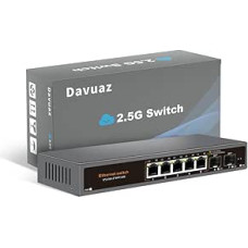 2.5G nevaldomas Ethernet komutatorius su 5 2.5G Base-T prievadais ir 2 papildomo 10G SFP prievadais, suderinamas su 100/1000/2500Mb/s ventiliatoriaus neturinčiu dizainu 2,5 GB metalinis tinklo komutatorius