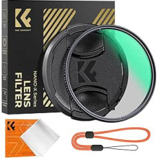 K&F CONCEPT filtras 67 mm poliarizacinis filtras CPL HD optinis stiklas su daugialype nano danga ir objektyvo dangteliu, filtro ir objektyvo dangtelio rinkinys (Nano-Xcel)