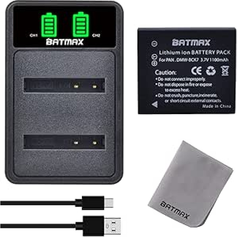 Batmax DMW-BCK7 baterija ir USB dvigubas baterijų įkroviklis, skirtas 