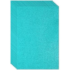 PATIKIL 2 mm (1/10 col.) storio nelipni blizganti putplasčio plokštė, 16 x 24 colių (40 x 60 cm), mėlynai žalia, EVA blizgi putplasčio plokštė rankdarbiams, pakuotė po 6 vnt.
