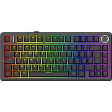 MechLands Aula F75 PRO ISO-FR 75% Asmeninis raktinis kompiuteris Creamy, žaidimų klaviatūra be filtro BT5.0/USB-C/2.4 GHz, Hot Swap, Molette, RGB, 