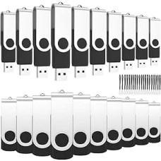 ABLAZE USB atmintinė 2 GB, 50 vnt., didelės spartos USB 2.0 atminties lazdelių, pasukamų duomenų saugyklų, metalinių atminties lazdelių Flash Drive (juoda)