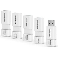 GIGASTONE 128GB Flash Drive (Pack of 5) Z60 USB 3.0, 120MB/s Ultra Fast, Capless, Data Storage, Backup for PC/Mac/TV/Car, USB 2.0/3.0/3.1 Compatible