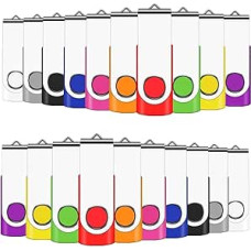 EASTBULL USB 2GB USB 2.0 atmintinė Pasukama USB atmintinė 2GB, 10 vnt., įvairiaspalvė