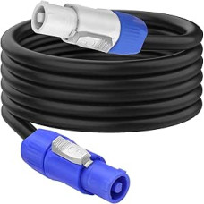 XMSJSIY PowerCon Power Cable 14 AWG 3 Pin AC PowerCon Input to Output Power Extension Cable Wire for LED Screen Beam Light, Stage Light Power, Audio Video Equipment - 2 m / 6.5 ft
