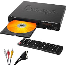 Lemega PlayHD DVD Player, Multi-Region DVD Player without Regional Code with HDMI Output & 1080p Upscaling, USB/CD Playback, RCA/AUX Ports, Compact Design for TV and Smart TV, HDMI Cable Included
