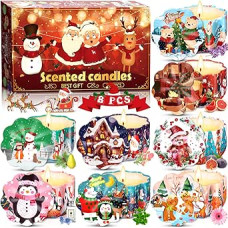 Scented Christmas Candles, Pack of 8 x 2.5 oz Christmas Candles, Scented Candles Christmas, Soy Wax Candles Set for Women, Christmas Candle Aroma Candles, Candle Gift Set for Christmas [Energy
