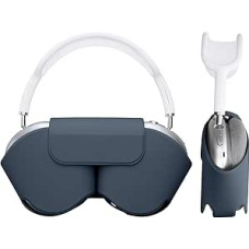 kwmobile Case Compatible with Apple AirPods Max Case - Soft Headphone Bag - Sleep Mode Compatible - Polyester Case - Cover in Vintage Blue