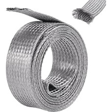 UNICRAFTALE 3 m 30 mm pločio pintas nerūdijančio plieno kabelio apvalkalas skėčio rankovė įžeminimo juostos apsauga plokščias metalinis tinklelis lankstus išplečiamas keičiamo dydžio juostos kabelis kabelių apsaugai