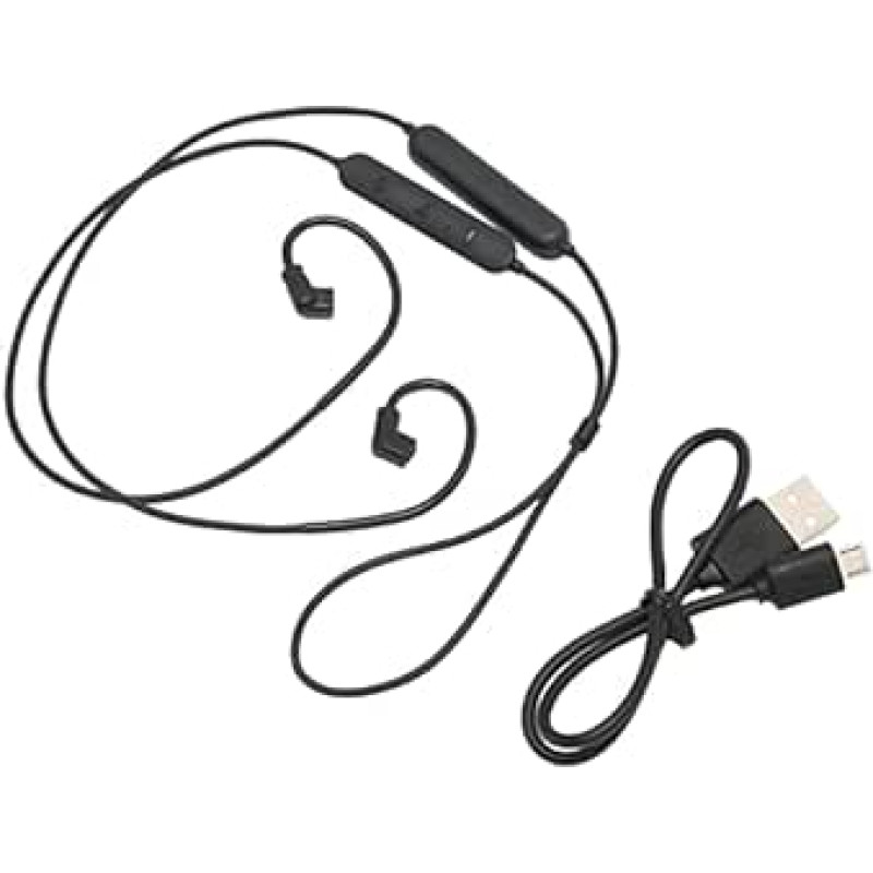 Ausinių BT 5.0 adapterio kabelis Belaidis mažo delsimo ausinių kabelis su mikrofonu ir valdikliu, skirtas ZSN ZSN Pro ZSN Pro X ZS10 ZSX AS12 AS16 (juodas)