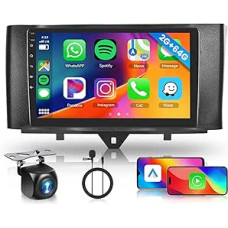 2G + 64G Android Car Radio for Mercedes Benz Smart Fortwo W451 2011-2015 with Wireless Carplay Android Car, Hodozzy 9 Inch Touchscreen with Navigation DSP/EQ Bluetooth WiFi FM/RDS Radio, Steering
