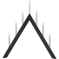 EGLO Šaulio žvakidė, kalėdinė piramidė, dekoratyvinė lemputė, medis, plastikas, antracito, baltos, šiltos baltos spalvos