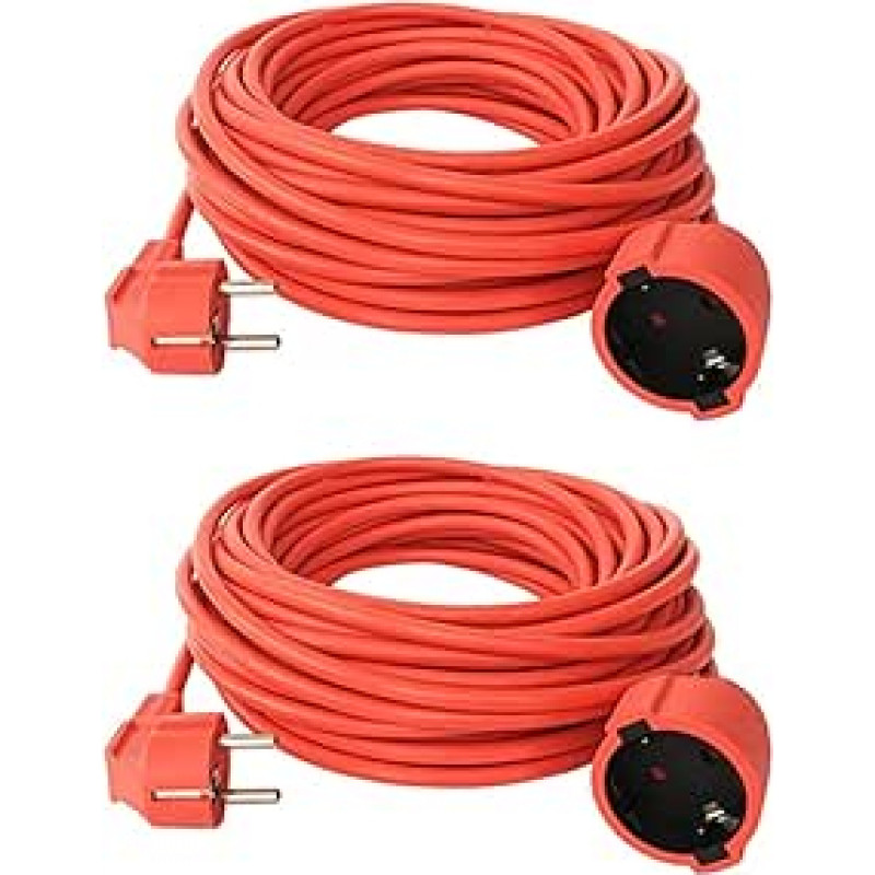 2 x prailginimo kabelis 20 m prailginimo Schuko IP44 maitinimo kabelis Sodo kabelis V13