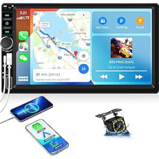 CAMECHO automobilinis radijas su IPS ekranu, 7 colių 2 Din 