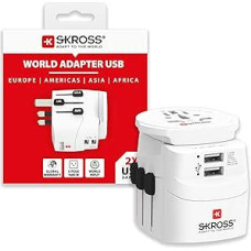 SKROSS Country Plug Pro Light USB World (2xA) White