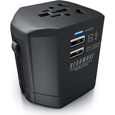 CSL Travel Adapter with USB Charger for Smartphone Tablet Universal Travel Plug Socket Adapter Worldwide for over 140 Countries