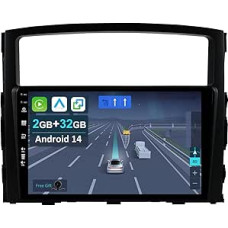 Cadley Android 14 automobilinis radijas, skirtas Mitsubishi Pajero 4 V80 V90 2006-2016 su belaidžiu Apple CarPlay Android Car Mirror Link GPS navigacija Bluetooth 5.0 WiFi USB Navi FM + atbulinės eigos kamera