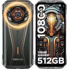DOOGEE S Punk Pro 10800mAh/33W Outdoor Mobile Phone 20GB + 512GB/2TB, 128dB Speaker Outdoor Smartphone Without Contract, 6.6 Inch FHD+ Construction Site Mobile Phone with LED Light Effect, 50MP + 16MP