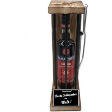 Ramazzotti Gift for Sister Christmas - Iron Reserve Black Edition Gift Set Text Black/W Beste Schwester der Welt Herbal Liqueur (1 x 0.70 L)